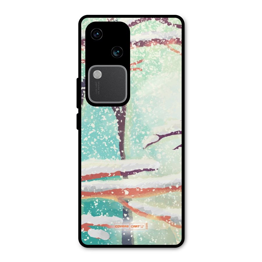 Winter Season Metal Back Case for Vivo V30