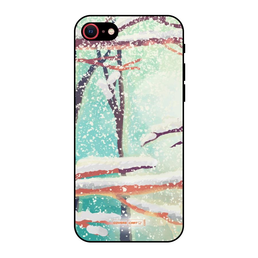 Winter Season Metal Back Case for iPhone 7