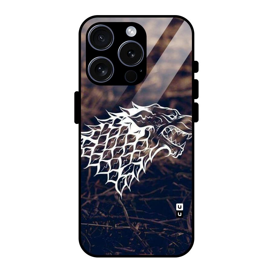Wolf In White Glass Back Case for iPhone 15 Pro