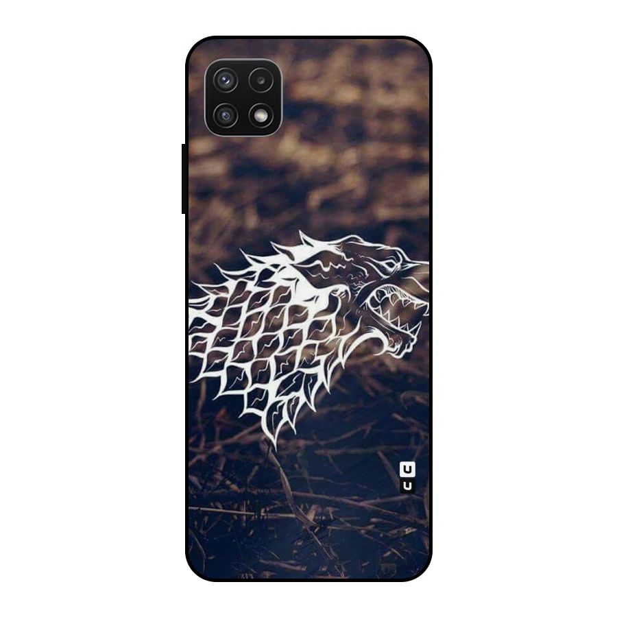 Wolf In White Metal Back Case for Galaxy A22 5G
