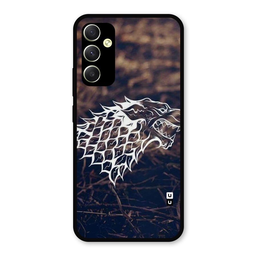 Wolf In White Metal Back Case for Galaxy A34