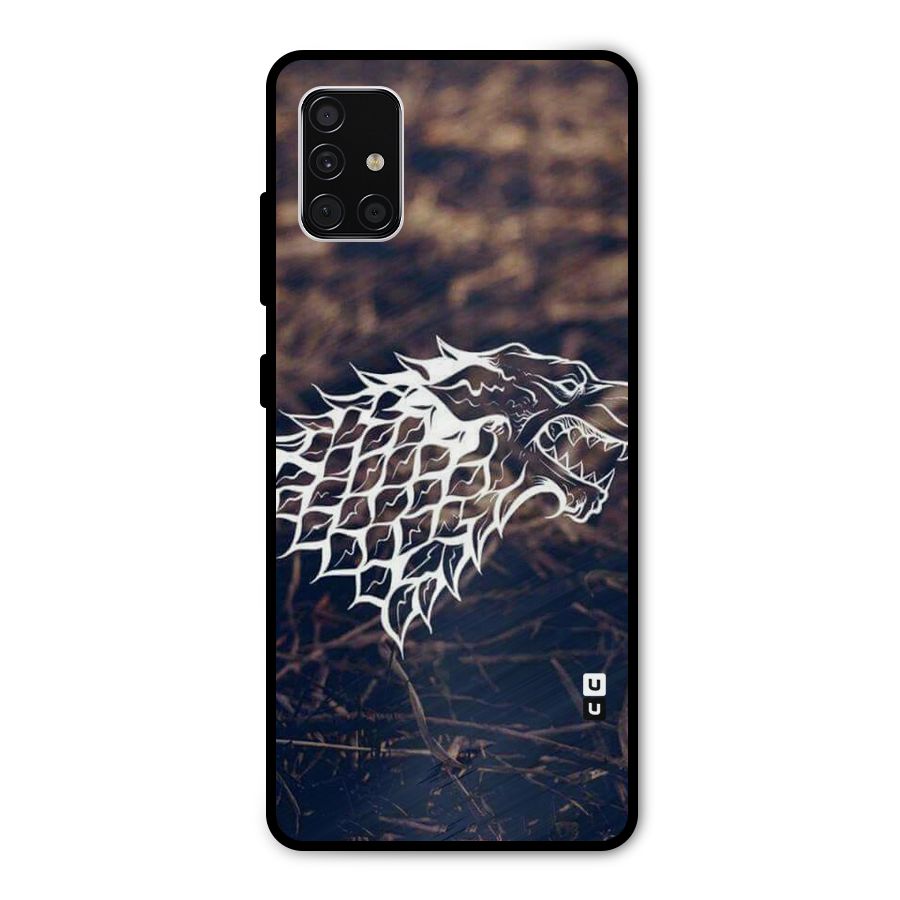Wolf In White Metal Back Case for Galaxy A51