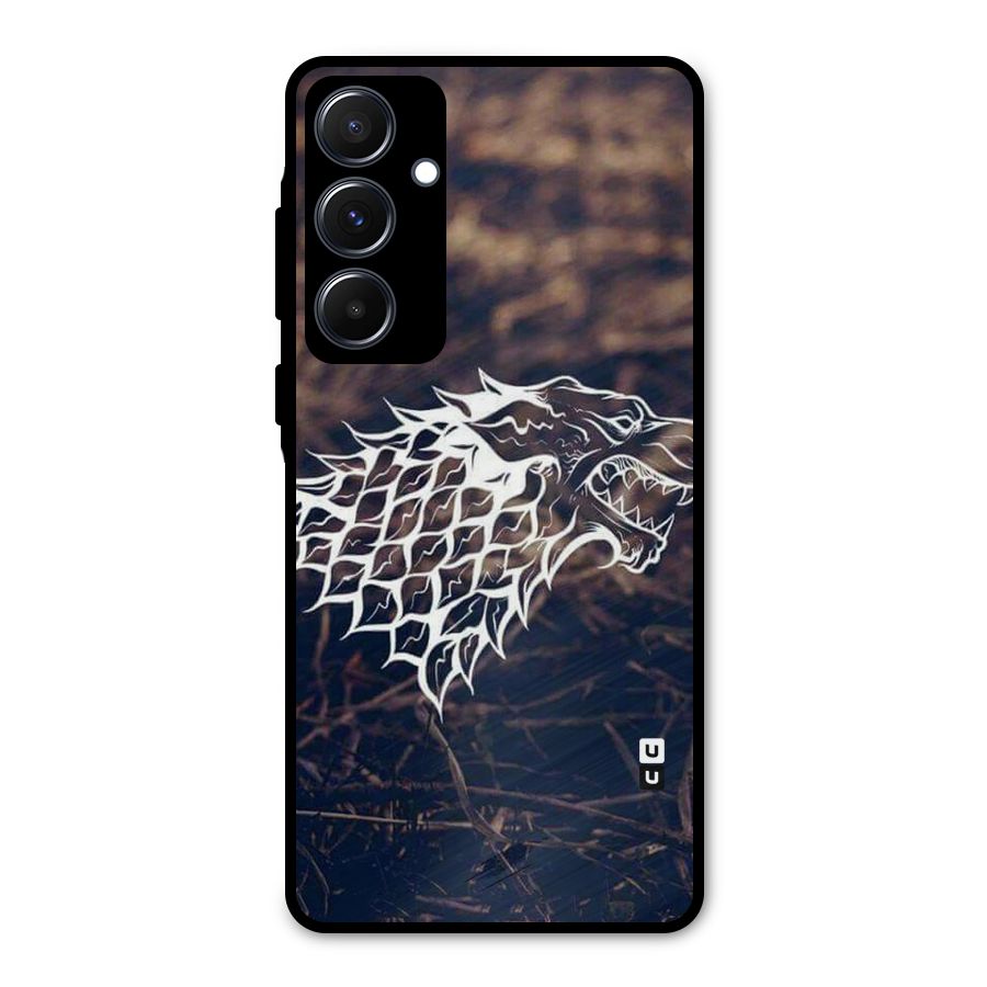 Wolf In White Metal Back Case for Galaxy A55
