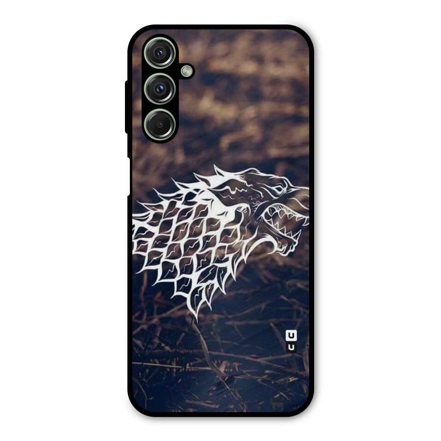 Wolf In White Metal Back Case for Galaxy F34