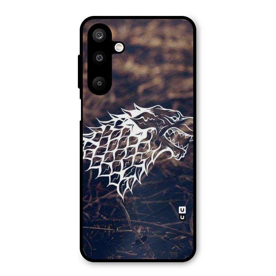 Wolf In White Metal Back Case for Galaxy M16