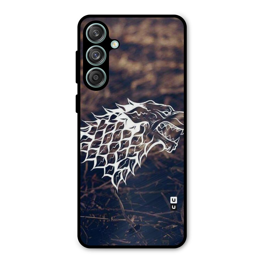 Wolf In White Metal Back Case for Galaxy M55 5G