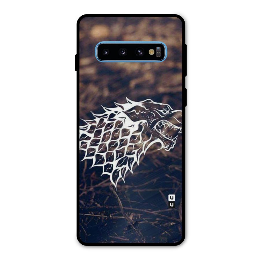 Wolf In White Metal Back Case for Galaxy S10