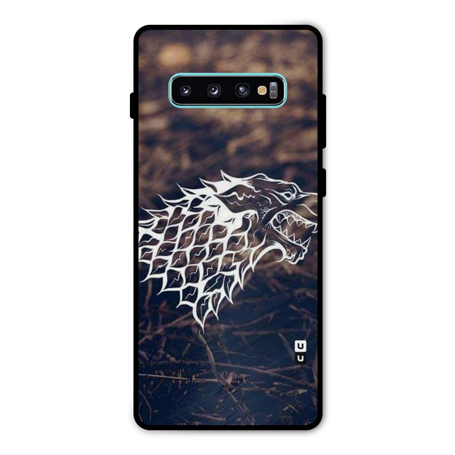 Wolf In White Metal Back Case for Galaxy S10 Plus