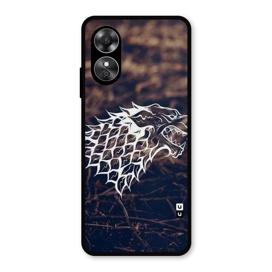 Wolf In White Metal Back Case for Oppo A17