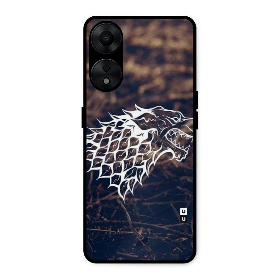 Wolf In White Metal Back Case for Oppo A78 5G