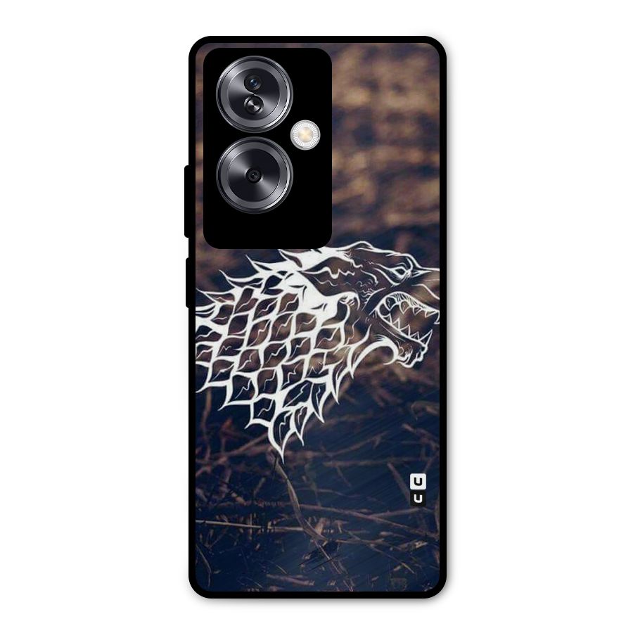 Wolf In White Metal Back Case for Oppo A79 5G