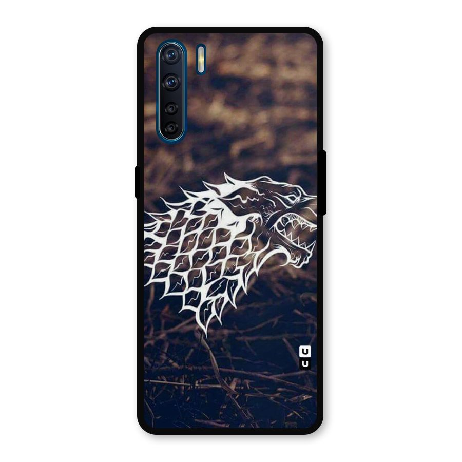 Wolf In White Metal Back Case for Oppo F15