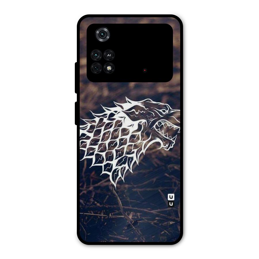 Wolf In White Metal Back Case for Poco M4 Pro 4G