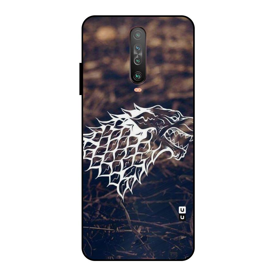 Wolf In White Metal Back Case for Poco X2