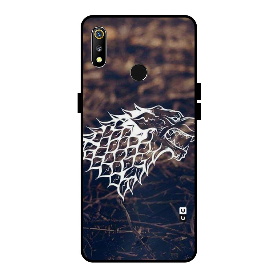 Wolf In White Metal Back Case for Realme 3i