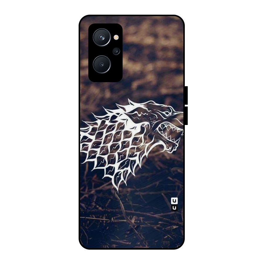 Wolf In White Metal Back Case for Realme 9i 5G