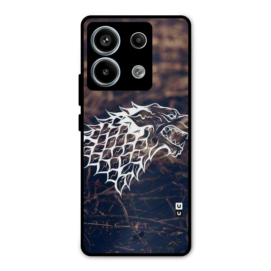 Wolf In White Metal Back Case for Redmi Note 13 Pro 5G