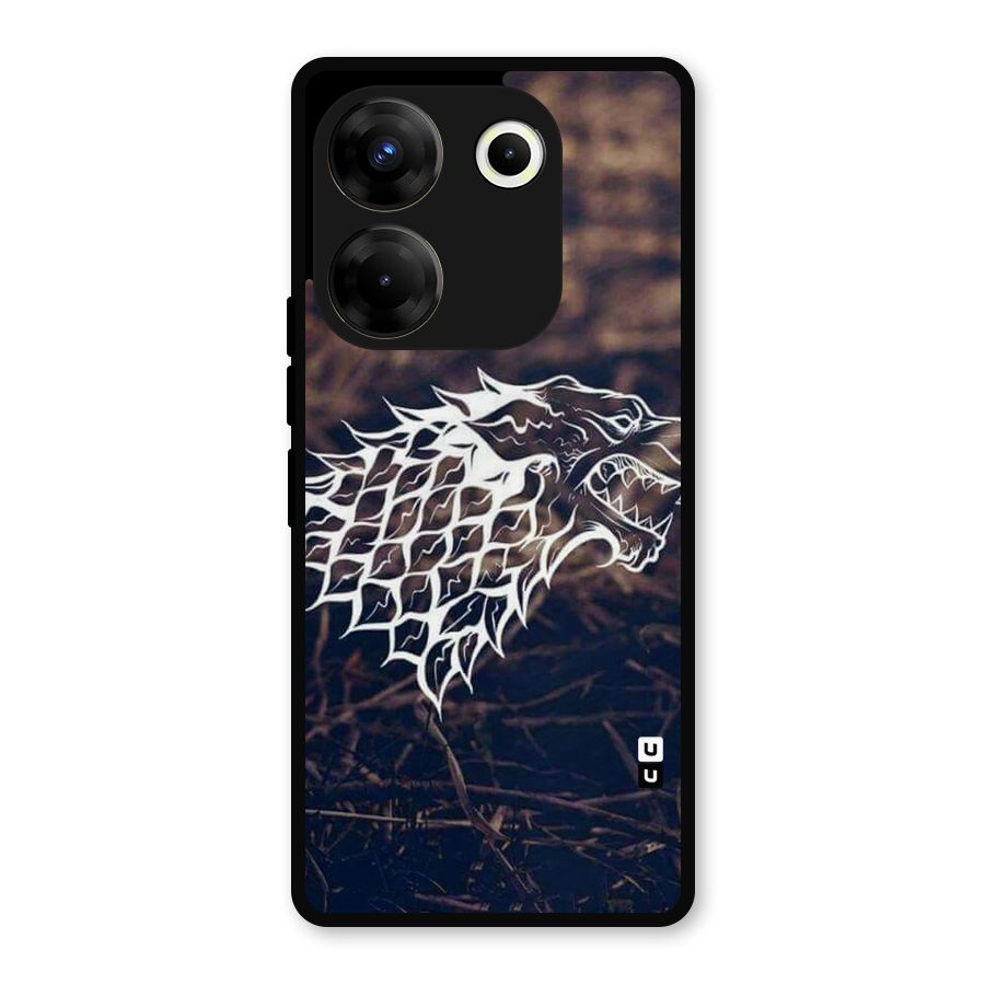 Wolf In White Metal Back Case for Tecno Camon 20