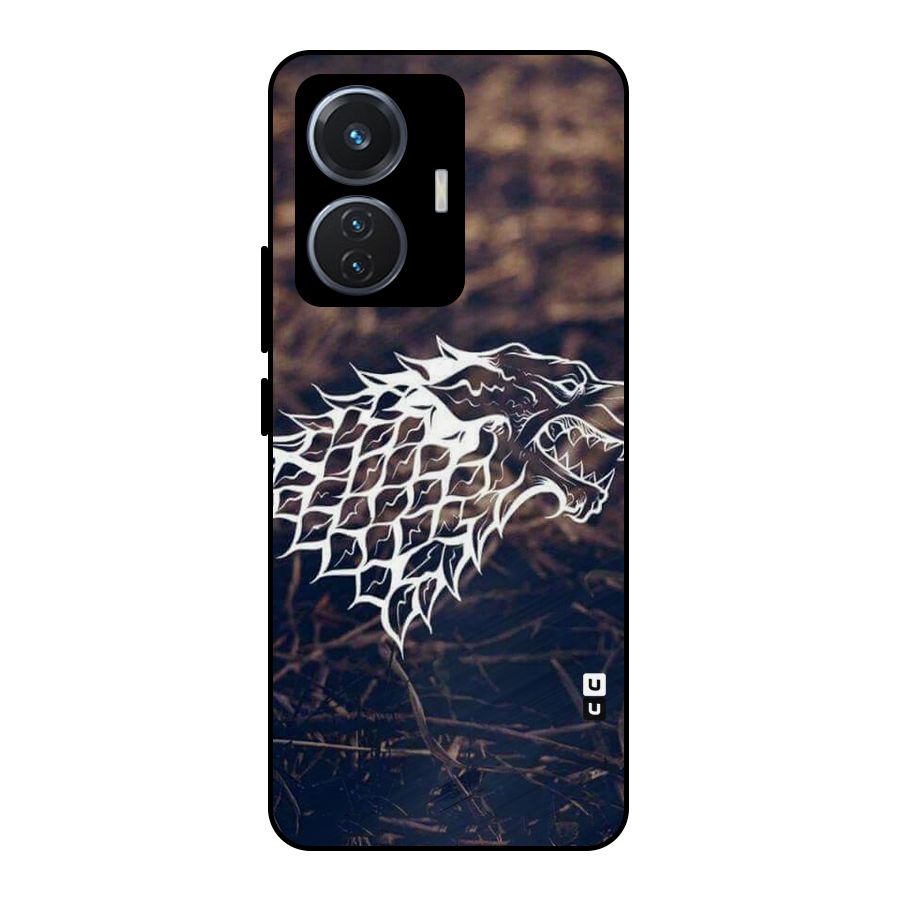 Wolf In White Metal Back Case for Vivo T1 44W