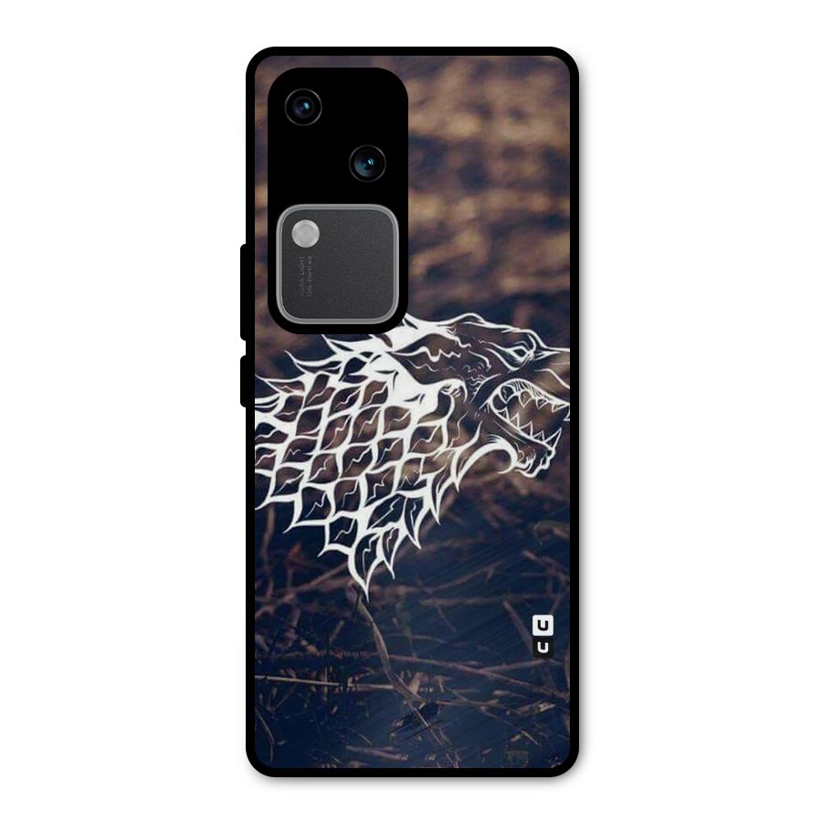 Wolf In White Metal Back Case for Vivo V30