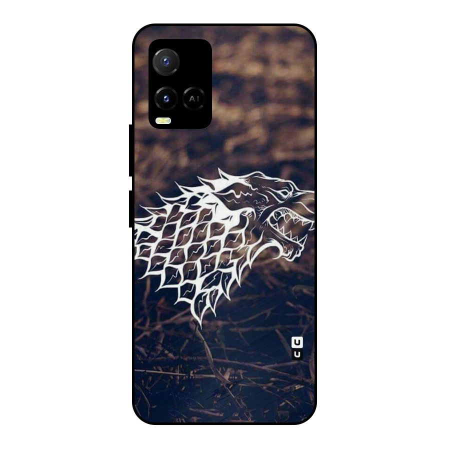 Wolf In White Metal Back Case for Vivo Y21A