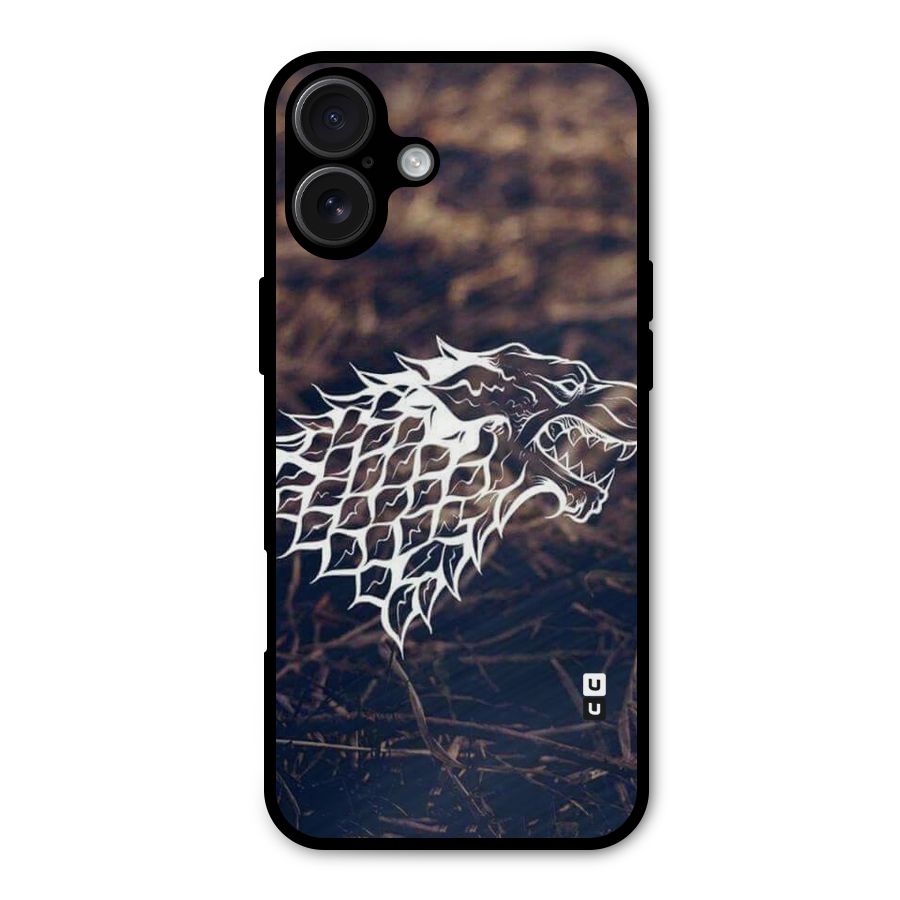 Wolf In White Metal Back Case for iPhone 16 Plus