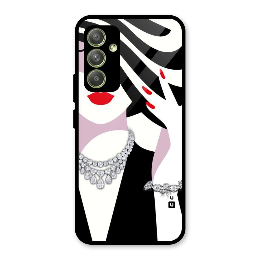 Women Beauty Glass Back Case for Galaxy A54