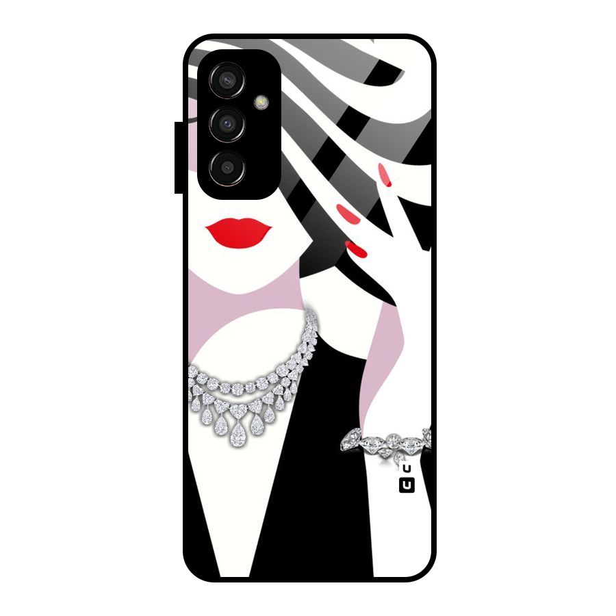 Women Beauty Glass Back Case for Galaxy F13