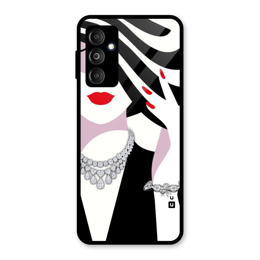 Women Beauty Glass Back Case for Galaxy M14 5G