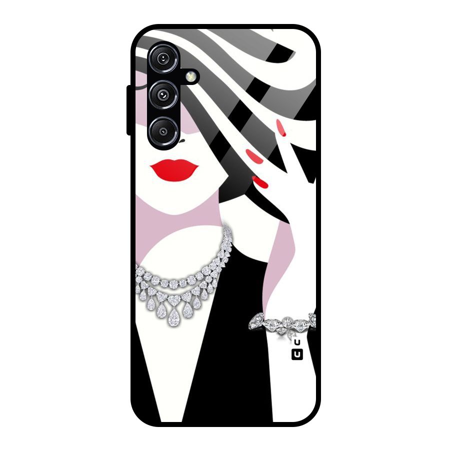 Women Beauty Glass Back Case for Galaxy M34 5G
