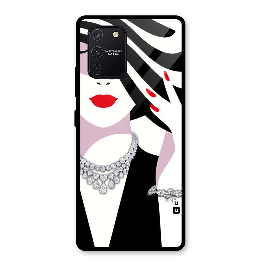 Women Beauty Glass Back Case for Galaxy S10 Lite