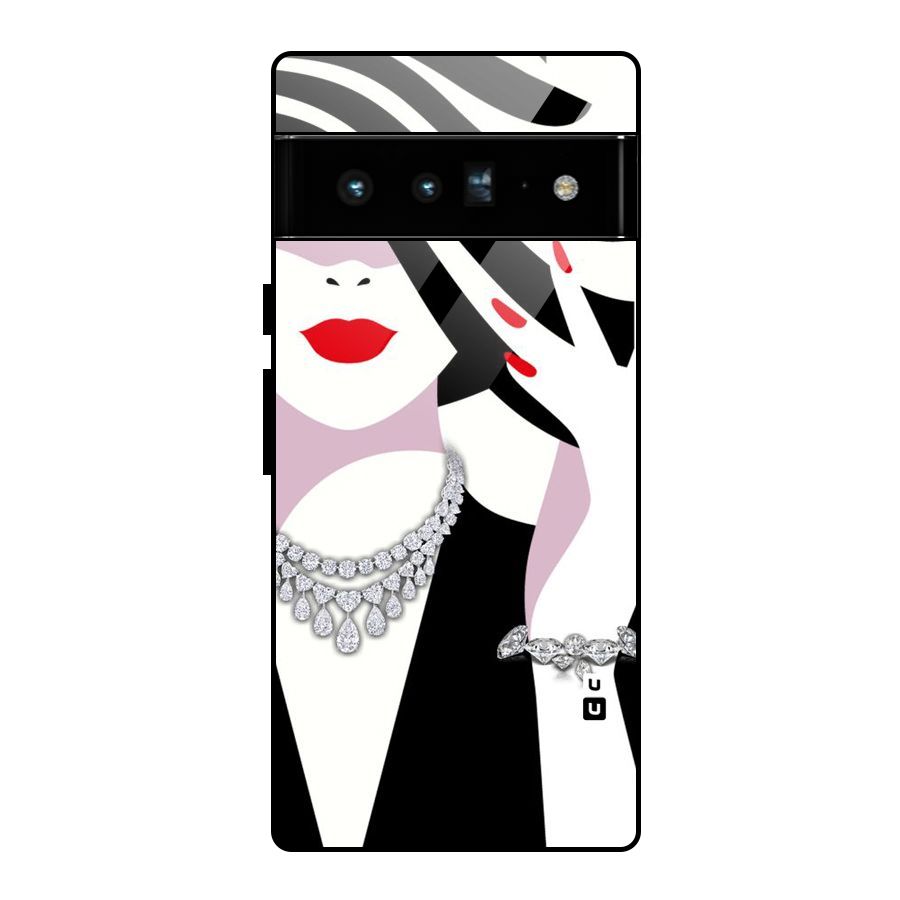 Women Beauty Glass Back Case for Google Pixel 6 Pro