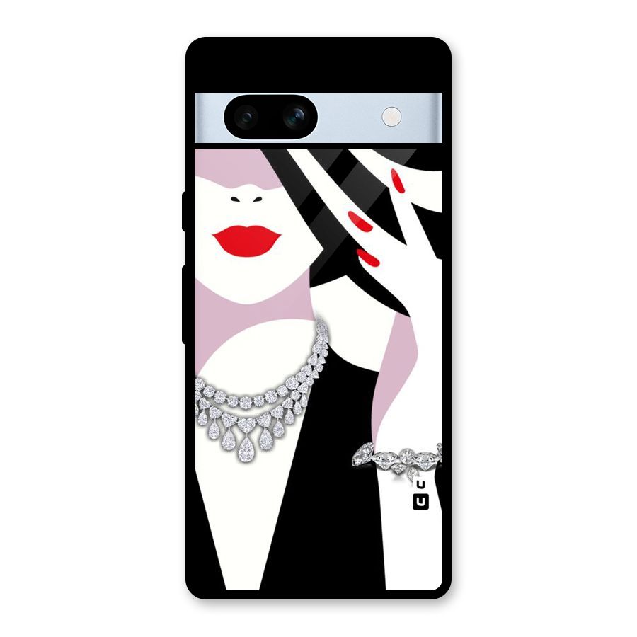 Women Beauty Glass Back Case for Google Pixel 7a