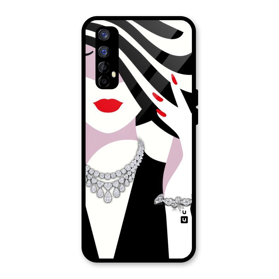 Women Beauty Glass Back Case for Realme 7