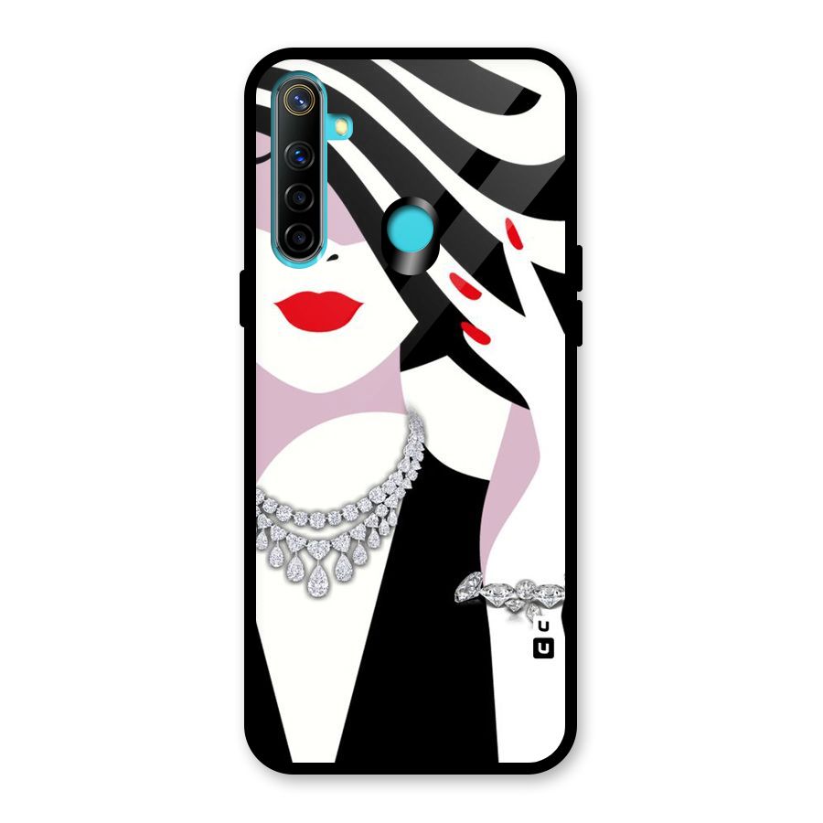 Women Beauty Glass Back Case for Realme Narzo 10