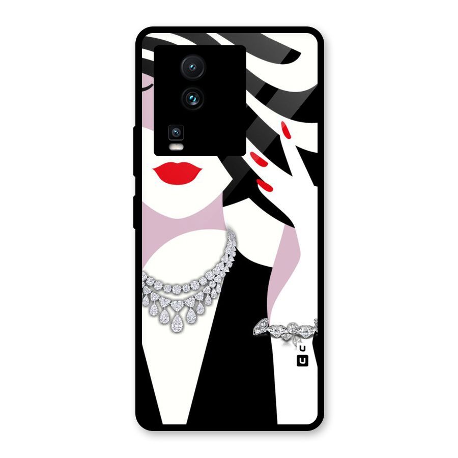Women Beauty Glass Back Case for Vivo iQOO Neo 7
