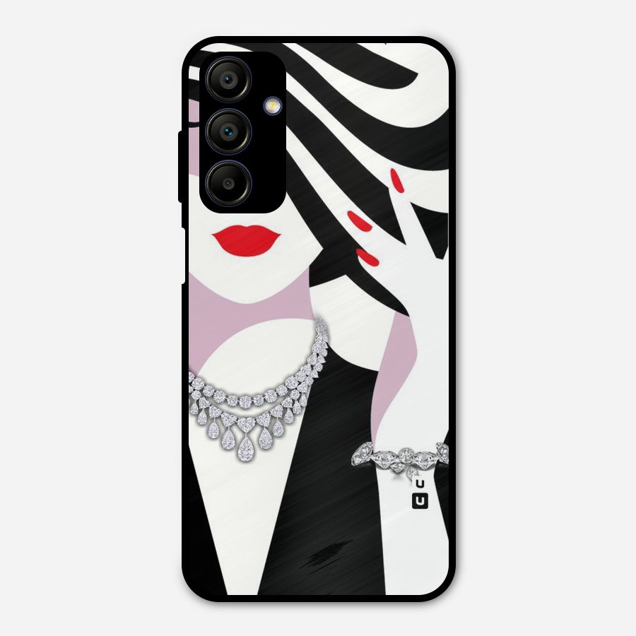 Women Beauty Metal Back Case for Galaxy A15 5G