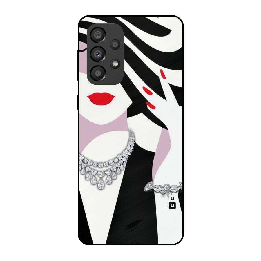 Women Beauty Metal Back Case for Galaxy A33 5G