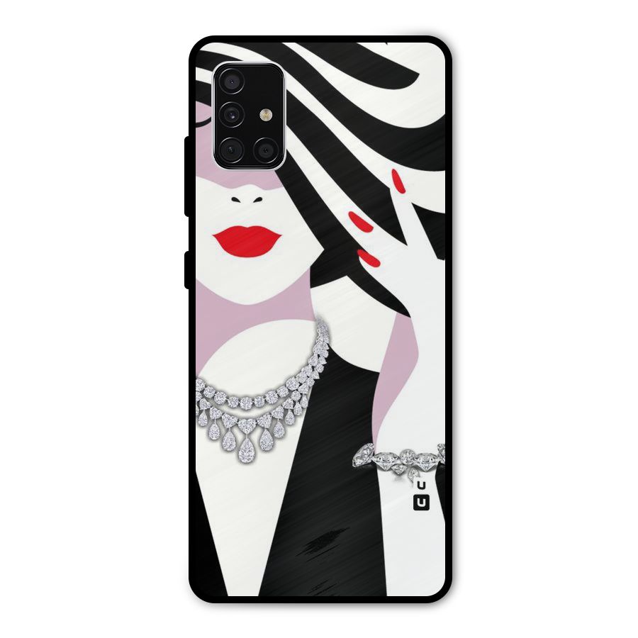 Women Beauty Metal Back Case for Galaxy A51