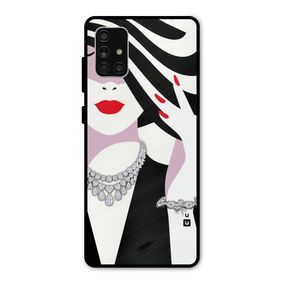 Women Beauty Metal Back Case for Galaxy A71
