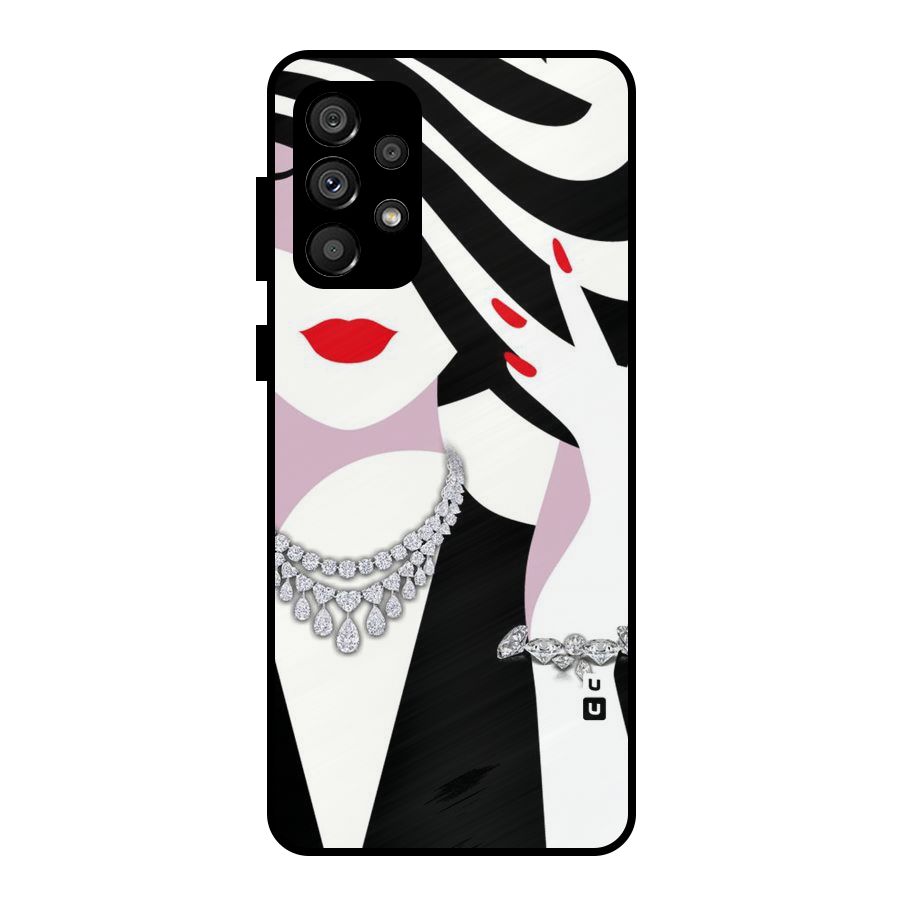 Women Beauty Metal Back Case for Galaxy A73 5G
