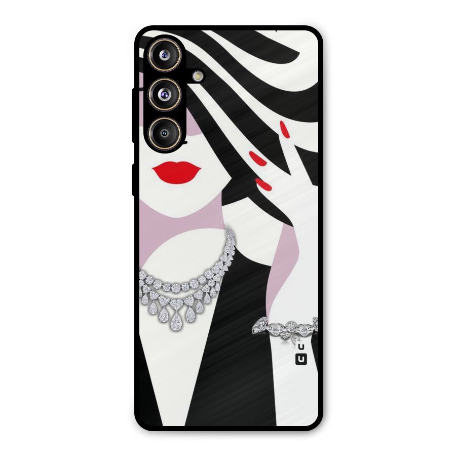 Women Beauty Metal Back Case for Galaxy F55