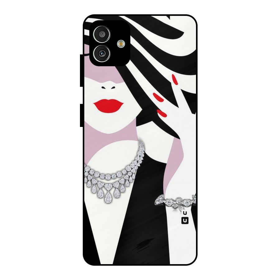 Women Beauty Metal Back Case for Galaxy M13 5G