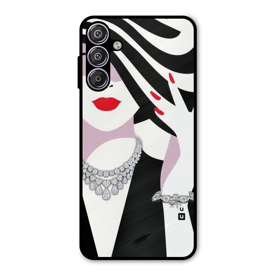 Women Beauty Metal Back Case for Galaxy M15