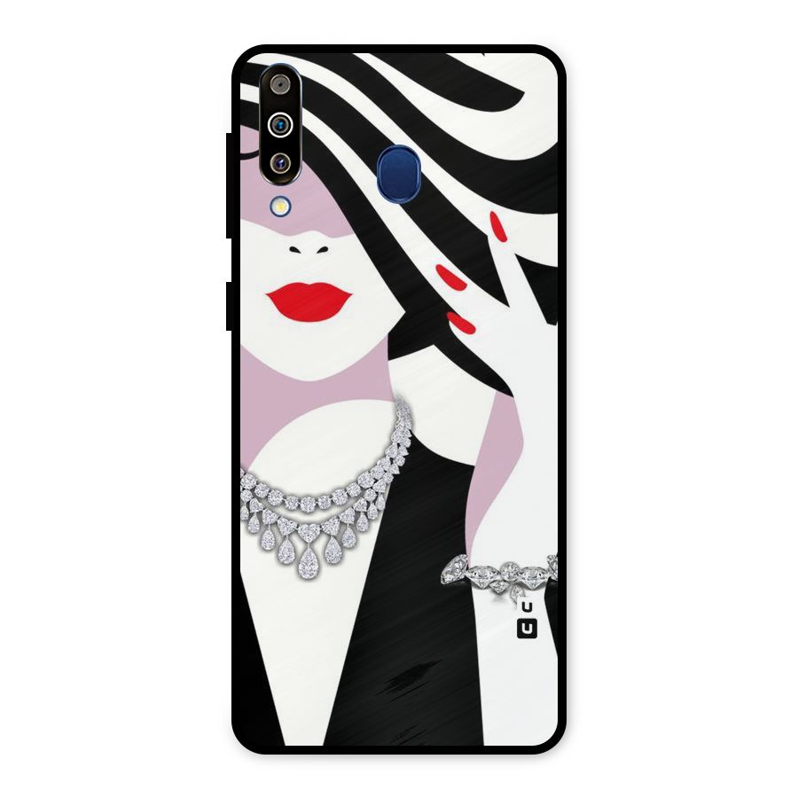 Women Beauty Metal Back Case for Galaxy M30