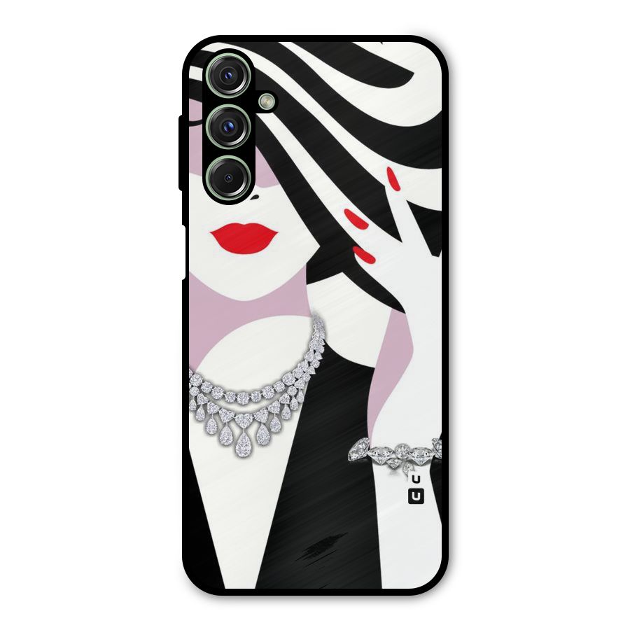 Women Beauty Metal Back Case for Galaxy M34