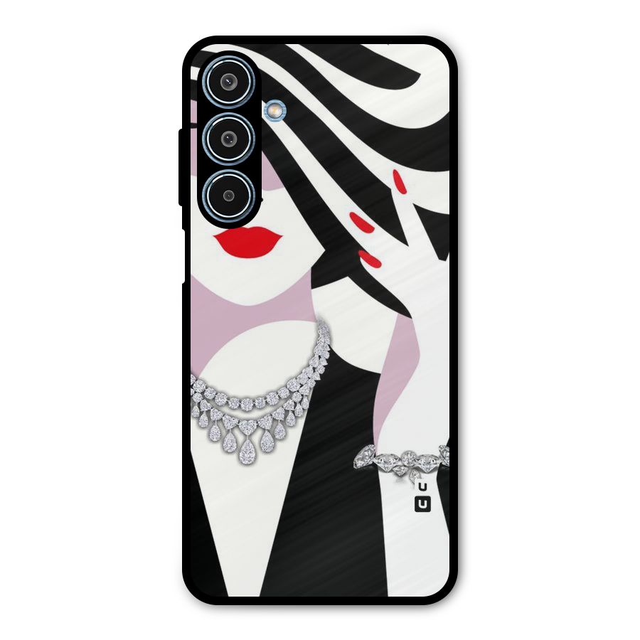 Women Beauty Metal Back Case for Galaxy M35