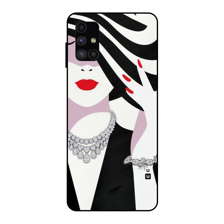 Women Beauty Metal Back Case for Galaxy M51