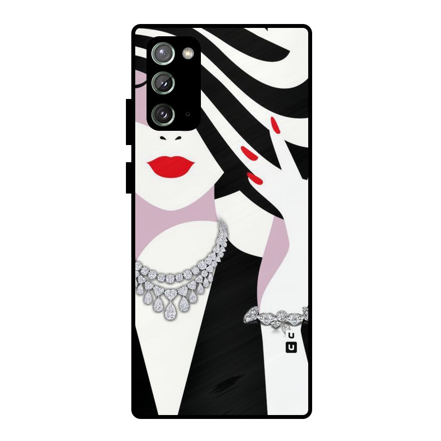 Women Beauty Metal Back Case for Galaxy Note 20