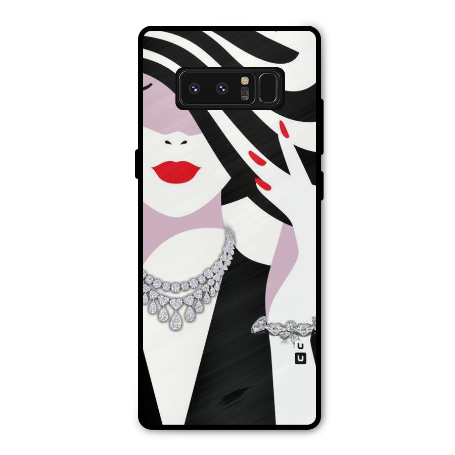 Women Beauty Metal Back Case for Galaxy Note 8